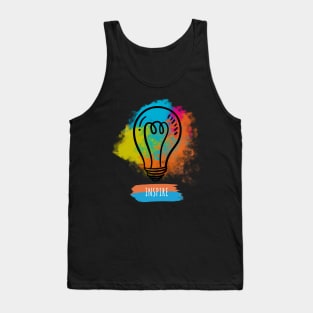 Inspire Colorful Watercolor Bulb for Motivation &Creativity Tank Top